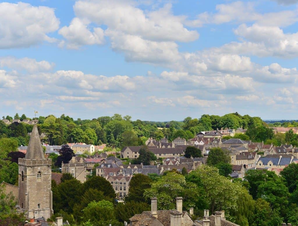 The landscape of Bradford on Avon in Wiltshire